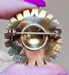 LOVELY Vintage Anton Michelson Denmark Sterling Silver Blue Enamel Daisy Pin