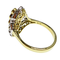 14k Solid Yellow and White Gold Natural Ruby and Diamond Ring Sizd 5.75