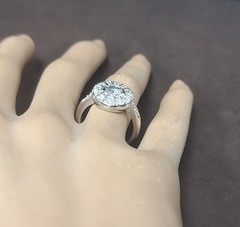 14k White Gold Vintage Engagement Ring 1.20ct Natural Diamond Round Shape