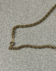 Vintage Gold Rope Chain Necklace Gold-Tone 15.5 Inch
