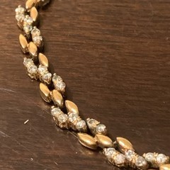 Vtg. Yellow Goldtone & Rhinestone 7 1/2 Inch Tennis Bracelet – no Marks