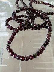 Vintage Garnet Small Beads Beaded Necklace 36”