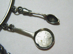 Victorian 935 Silver Slide Bangle 6 Charm Bracelet Cat & Fiddle Nursery Rhymes