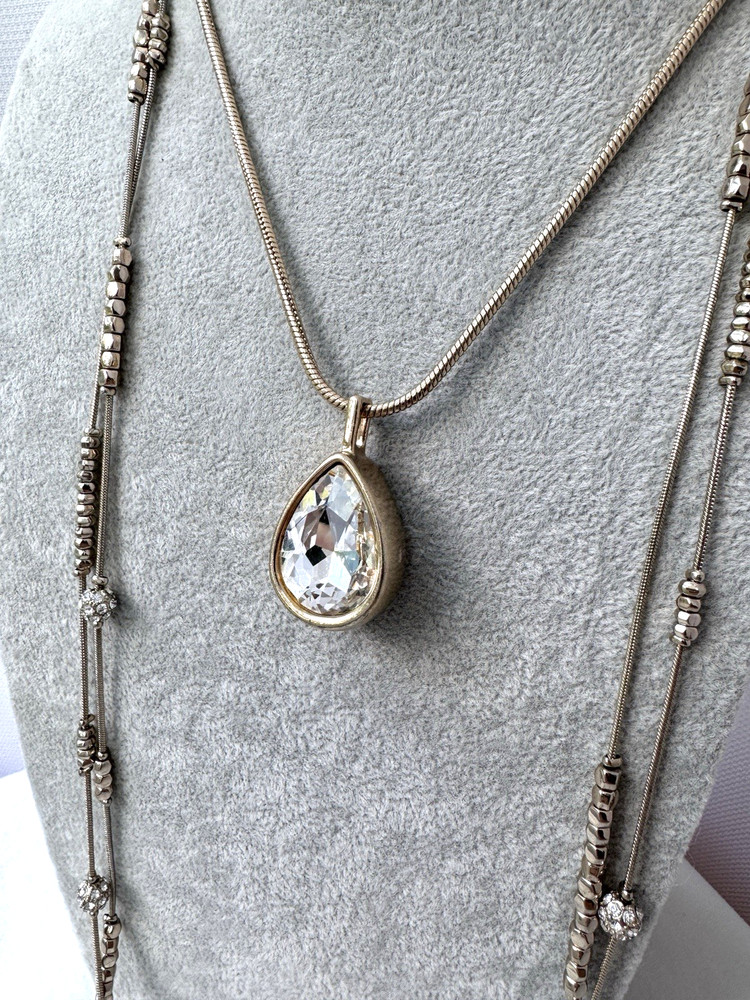 Vintage Designer 1990s 2000s y2k Bling Modernist *2 Necklaces STACK* Lot Unique