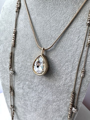 Vintage Designer 1990s 2000s y2k Bling Modernist *2 Necklaces STACK* Lot Unique