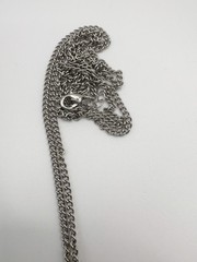 VINTAGE TONI GENUINE BLACK HOWLITE PENDANT TASSEL NECKLACE SILVERTONE