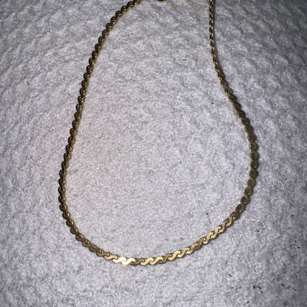 18 kt Yellow Gold Plated Serpentine Link 7” Bracelet Vintage