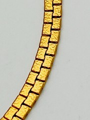 Vintage 1990s 18 KT Gold Plated Textured Nugget Link Necklace 16”