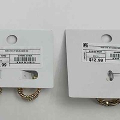 Set Of SugarFix By BaubleBar Rhinestone Hoop Earrings & Chain Link Ring Size 8