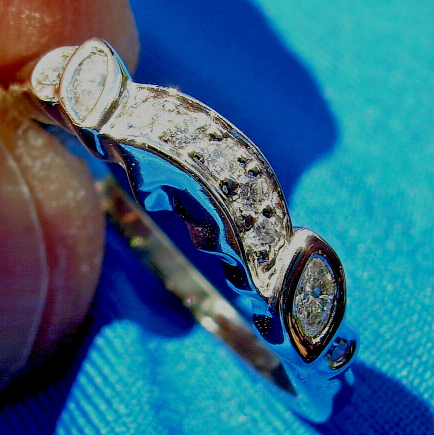 Original EARTH MINED DIAMOND Wedding Band 14K GOLD Guard Enhancer Stack Ring