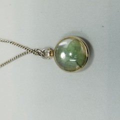 Vintage Four Leaf Clover Bubble Charm Pendant Necklace 18 Inch Chain Good Luck