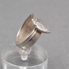 Vintage Silver Spoon Ring Size 10.5 Art Deco Upcycled Flatware Statement Ring