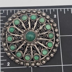 Vintage Figli Di Vittorio Franconeri Italian 800 Silver Filigree Brooch Pin