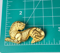Metropolitan Museum of Art MMA Gold Washed Brass Scythian Lion Brooch Pin 1970s