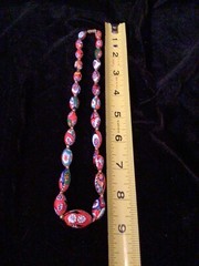 Amazing Vintage MOSIAC Venetian Glass Graduated Beaded Necklace