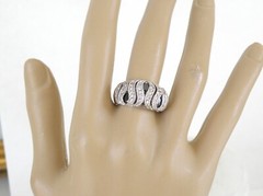 Antique Style Sterling Silver 925 Simulated Sapphire CZ Unique Ring Size 8
