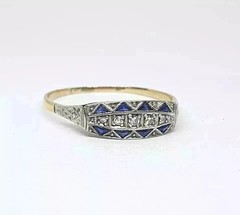 Vintage Timeless Art Deco Style Lab Created Diamond Engagement 14K Gold FN Rings