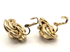 Vintage Estate Clip-On Glam Retro Earrings Faux-Pearl Gold/Silver Tone 1970-90s