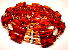VINTAGE CZECH GLASS HUGE BEAD 56 IN LONG NECKLACE