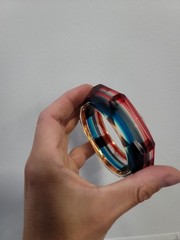 Vintage Bangle Bracelet Rainbow Punk Resin New Wave Jewelry