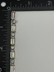 Vintage Weiss Rhinestone Bracelet Silver Tone