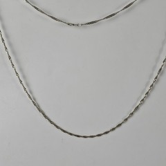Vintage Italy 925 Sterling Silver Twisted Chain Necklace 29″L – 5.45g