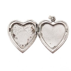 J.M. Fisher 925 Sterling Silver Vintage I Love You Heart Locket Charm Pendant