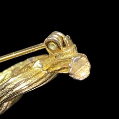 Vintage Brooch GoldTone Rope Twisted Knot Knotted 2.25″ Long