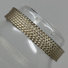 Vintage Bohemian Sterling Silver 925 Italy Woven Open Cuff Bracelet 7.75” 25g