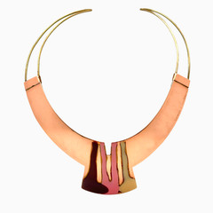 Modernist Statement Necklace • Avant-Garde Copper & Brass Choker • 1-of-1 Signed
