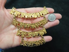 Vintage Gold Tone “Celebrity” 1970’s Brutalist Statement Necklace