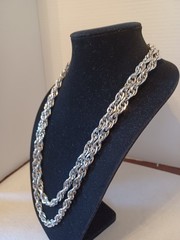 Vendome vintage silver tone chain long necklace. Measures 56 in. Excellent shape