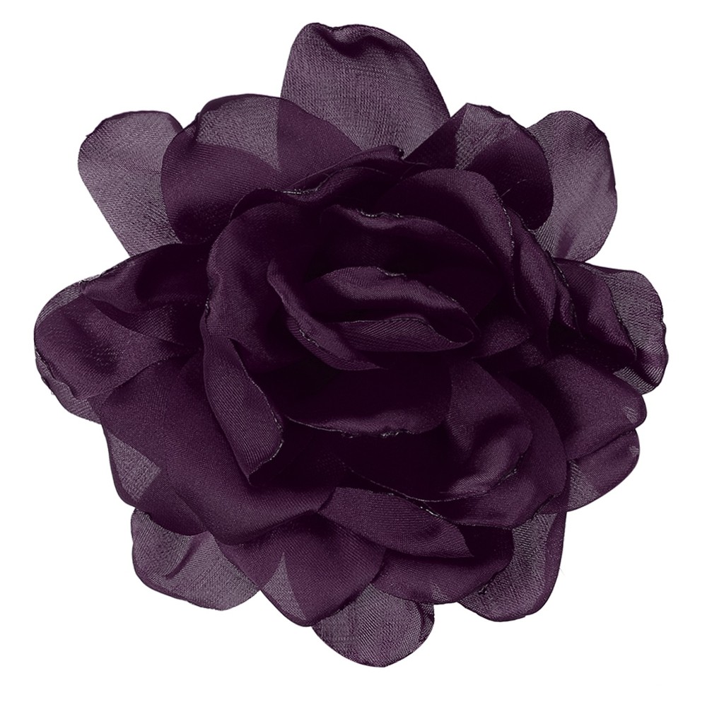 4.7″ Silk Satin Flower Brooch Pin Large Peony Floral Lapel Pin Purple