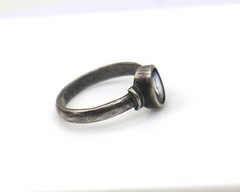 Man Made Blue Gemstone Sterling Silver Ring 3.030 Grams Ring Size 8 US