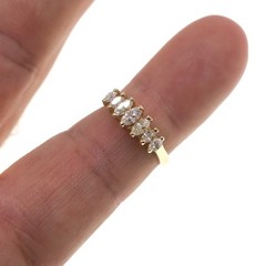 Classic 14k Solid Yellow Gold 1/2ct Natural Diamond Cathedral Ring Size 6.25