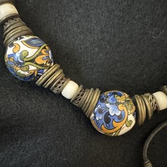 Vintage Tribal BOHO Statement Necklace Ceramic Beads,metal& Mixed Materials COOL