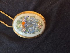 Vintage Lenox Autumn Porcelain Jewelry 12K Gold Filled Bracelet Necklace Earring