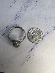 Antique 925 Sterling Silver Prehnite Oval Eye Shaped Ring Size 6.5