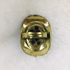 Vintage Ring Gold Tone Metal Brown Stone Ring Adjustable One Size Fits All