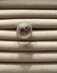 Vintage Ross-Simons Amethyst In Sterling Silver Dome Statement Ring Size 8