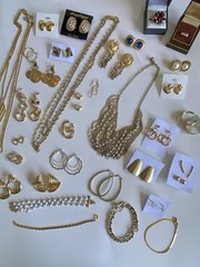 Vintage Now Mixed Silver And Gold Tone Jewelry Lot 58 Piece