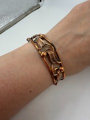Vintage Bracelet Copper Cuff Bell Trading Post Southwest Wings 7 in PJ