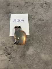 Vintage Signed Anna Mixed Metal Silver & Copper Cat Brooch