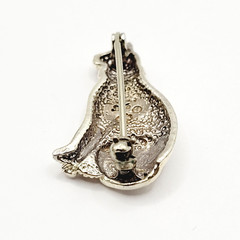 Cat Kitty Sit Pretty Pink Rhinestone Collar Jezlaine Sterling 925 Vtg Brooch Pin