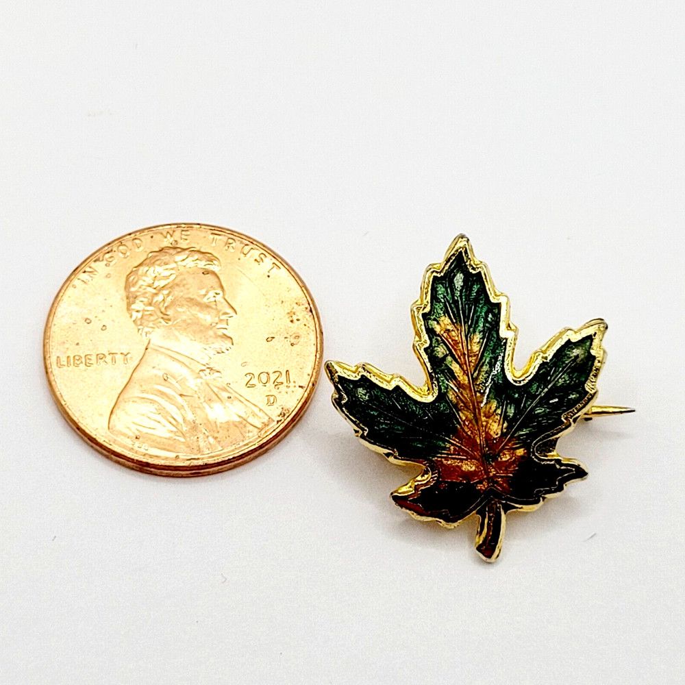 Maple Leaf Tiny Colorful Enamel Metal Vtg Scatter Lapel Necktie or Brooch Pin