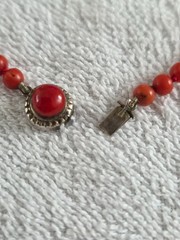 Antique Genuine Natural 100% Undyed Red Mediterranean Coral Beads Necklace