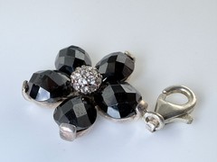 Thomas Sabo Sterling Silver Flower Blossom Black White Floral Charm 7g 21mm
