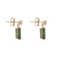 Peter Suchy 1.50 Carat Tourmaline Diamond Yellow Gold Dangle Earrings