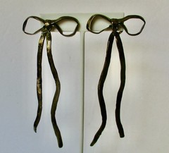 Pair of 4-Inch Unique Runway Gunmetal Earrings from France