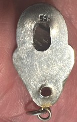 Vtg. Rutilated Quartz Oval & Moon StoneSilver Pendant Wt. 6.47